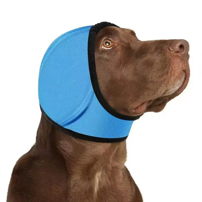 Water-Resistant Dog Ear Wrap Hoodie - Ear Protection for Bathing, Swimming & Grooming, Noise Reduction for Fireworks, Grey