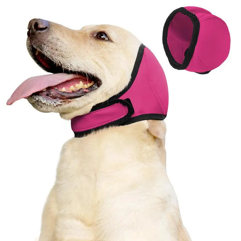 Water-Resistant Dog Ear Wrap Hoodie - Ear Protection for Bathing, Swimming & Grooming, Noise Reduction for Fireworks, Grey