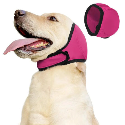 Water-Resistant Dog Ear Wrap Hoodie - Ear Protection for Bathing, Swimming & Grooming, Noise Reduction for Fireworks, Grey