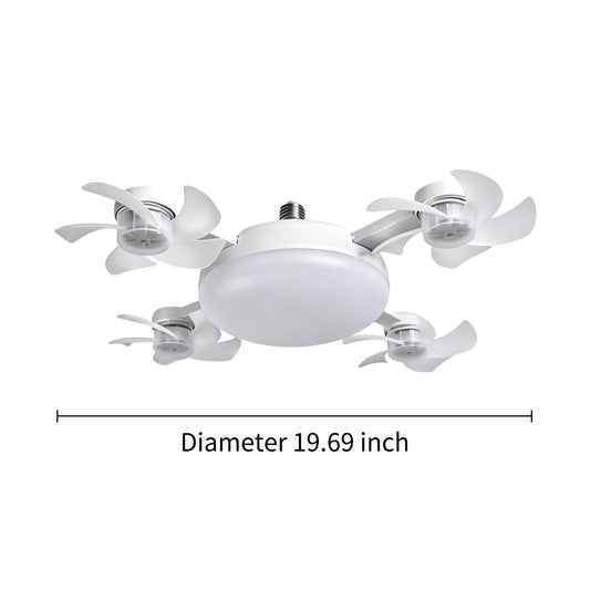 MREGB 2026 New E27 Socket Ceiling Fan Light - 2-In-1 Silent LED Fan with Remote Control, Energy-Saving Cooling & Lighting Combo for Home Bedroom Summervibes