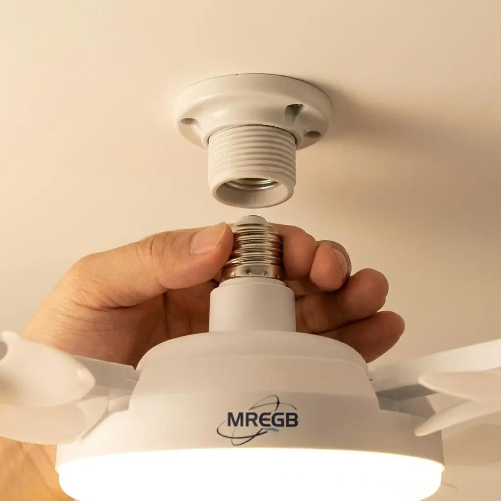 MREGB 2026 New E27 Socket Ceiling Fan Light - 2-In-1 Silent LED Fan with Remote Control, Energy-Saving Cooling & Lighting Combo for Home Bedroom Summervibes