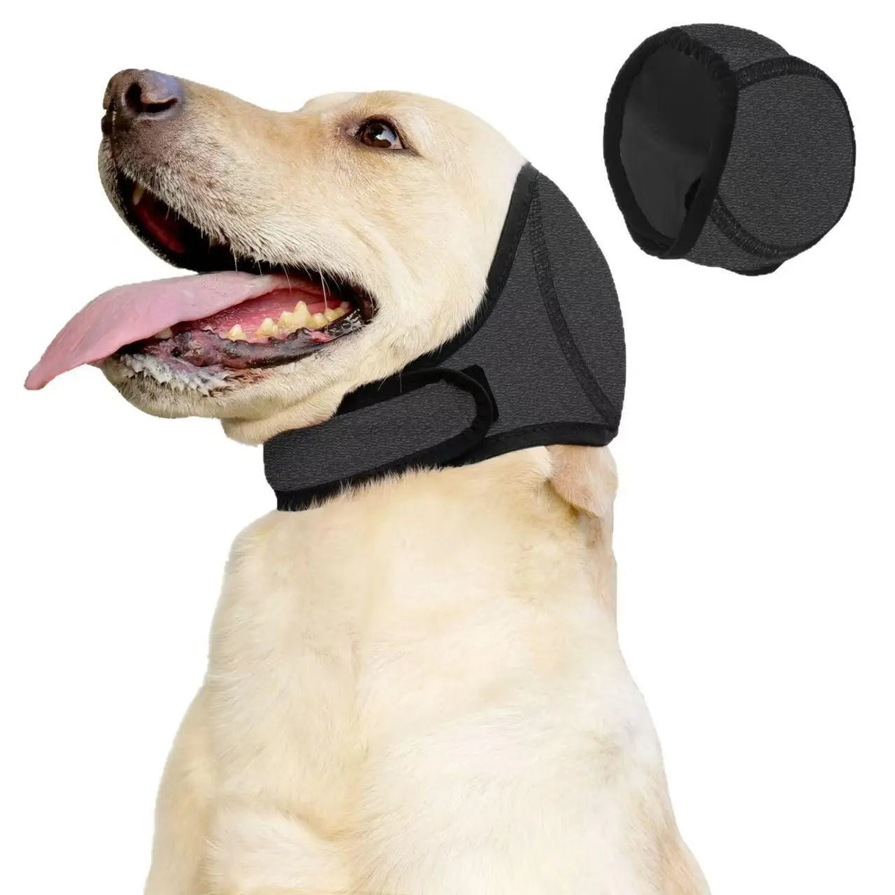 Water-Resistant Dog Ear Wrap Hoodie - Ear Protection for Bathing, Swimming & Grooming, Noise Reduction for Fireworks, Grey