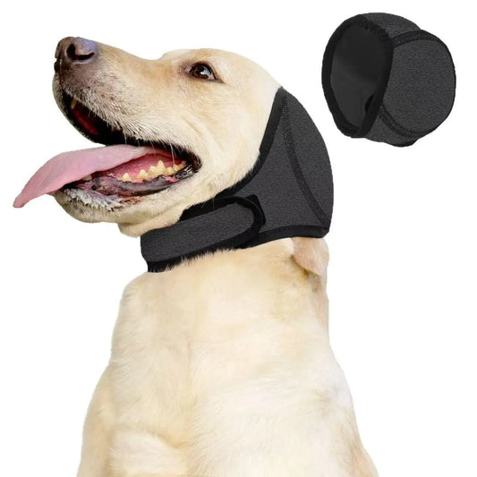 Water-Resistant Dog Ear Wrap Hoodie - Ear Protection for Bathing, Swimming & Grooming, Noise Reduction for Fireworks, Grey