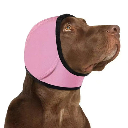 Water-Resistant Dog Ear Wrap Hoodie - Ear Protection for Bathing, Swimming & Grooming, Noise Reduction for Fireworks, Grey