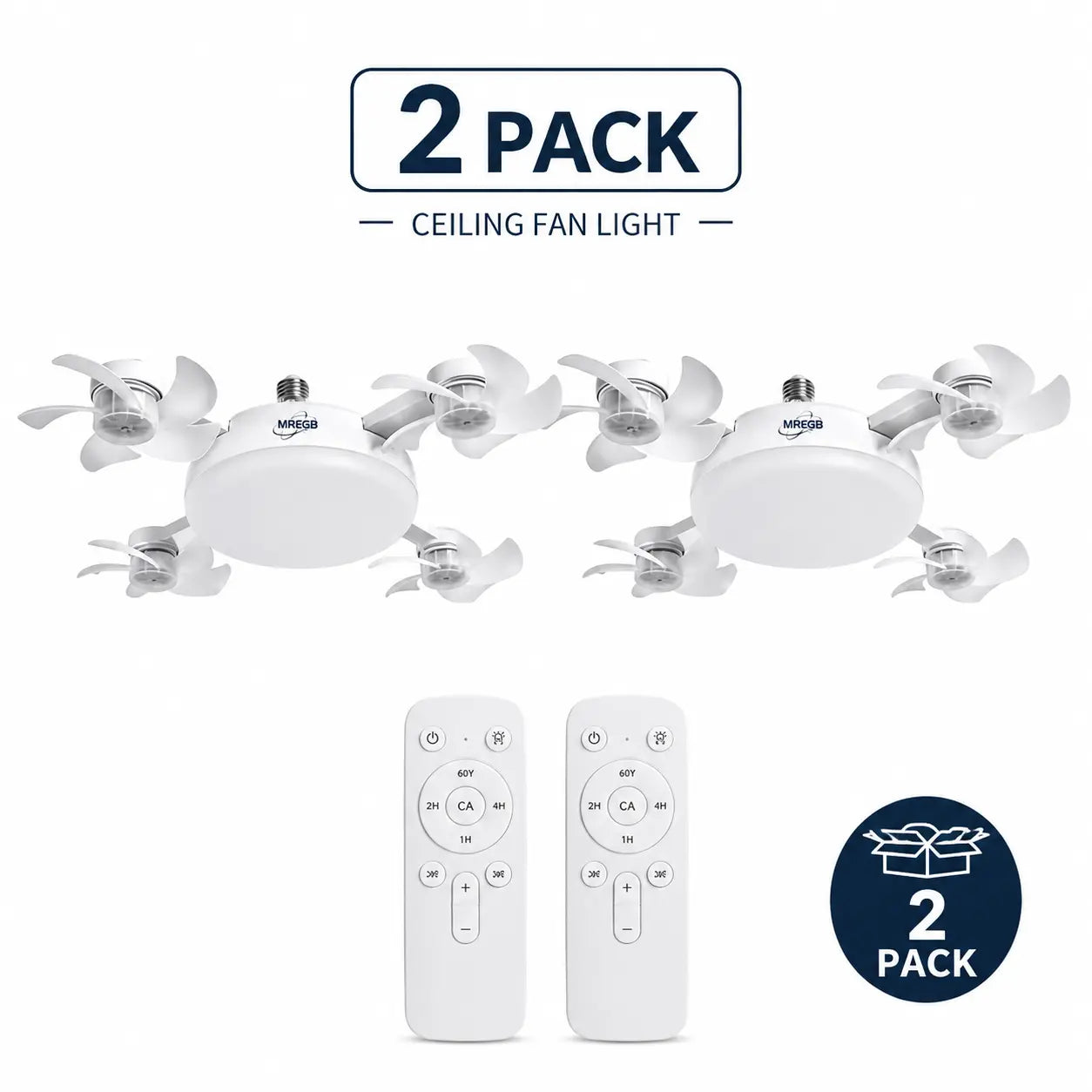 MREGB 2026 New E27 Socket Ceiling Fan Light - 2-In-1 Silent LED Fan with Remote Control, Energy-Saving Cooling & Lighting Combo for Home Bedroom Summervibes