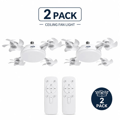 MREGB 2026 New E27 Socket Ceiling Fan Light - 2-In-1 Silent LED Fan with Remote Control, Energy-Saving Cooling & Lighting Combo for Home Bedroom Summervibes