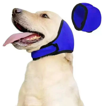 Water-Resistant Dog Ear Wrap Hoodie - Ear Protection for Bathing, Swimming & Grooming, Noise Reduction for Fireworks, Grey